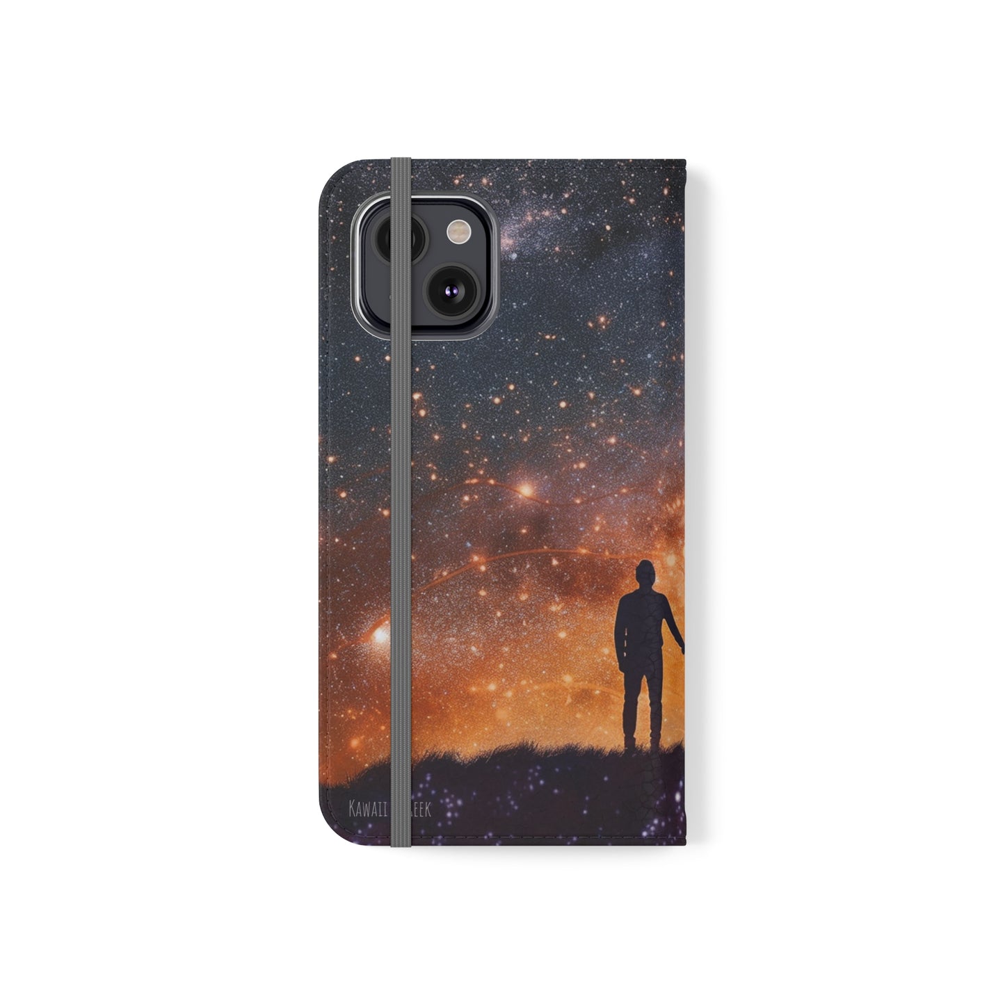 Starry Night Lovers Flip Phone Case - Embrace the Beauty of the Night Sky