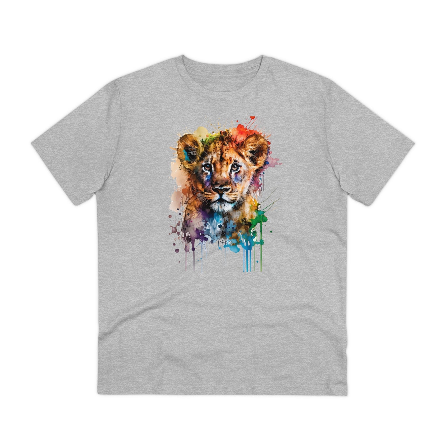 Cute Lion Cub in Watercolor Style Organic Unisex T-Shirt - Add Some Adorable and Eco-Friendly Style to Your Wardrobe