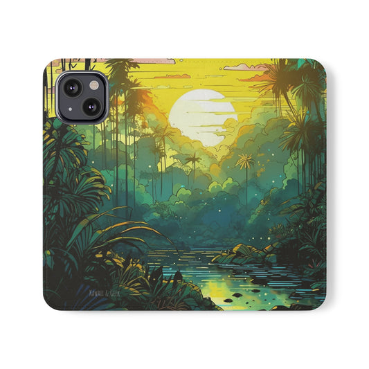 Rainforest at Sunset Flip Phone Case - Capture the Serenity of Nature on Your Device