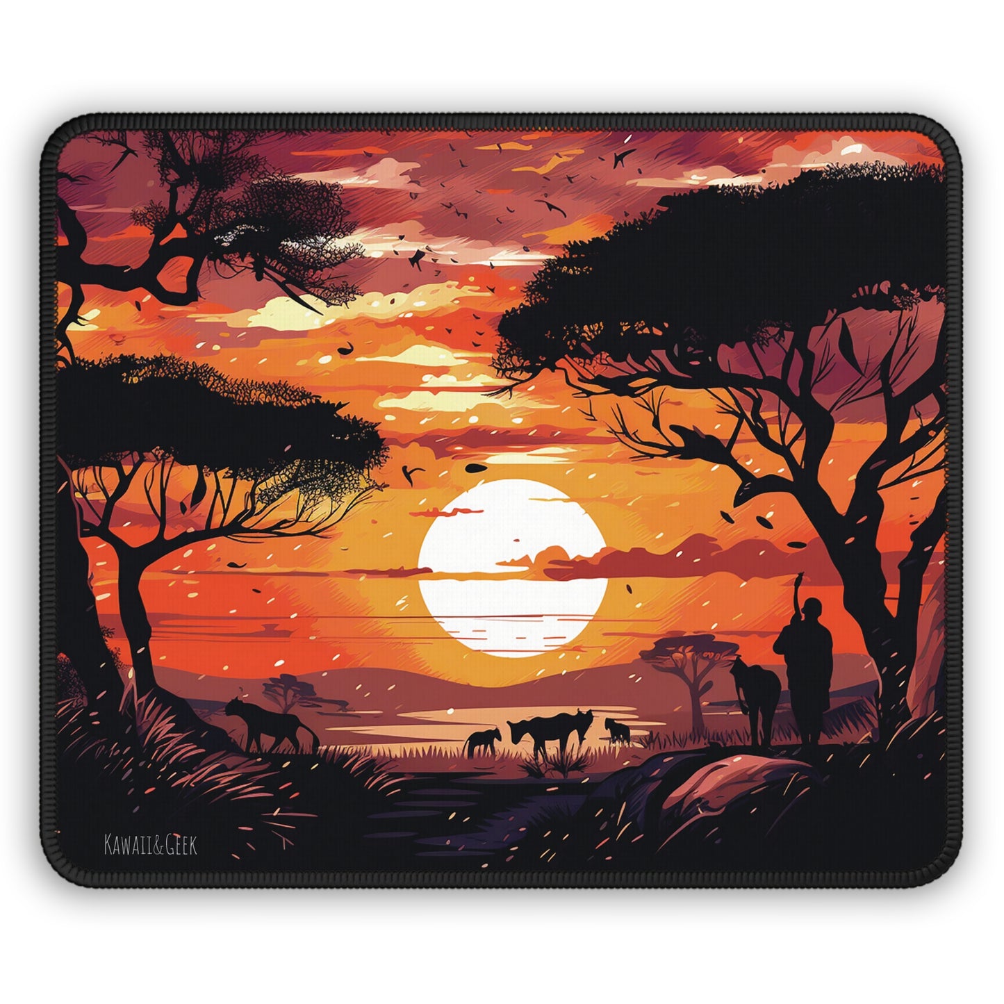 African Sunset Mouse Pad : Embark on a Gaming Safari