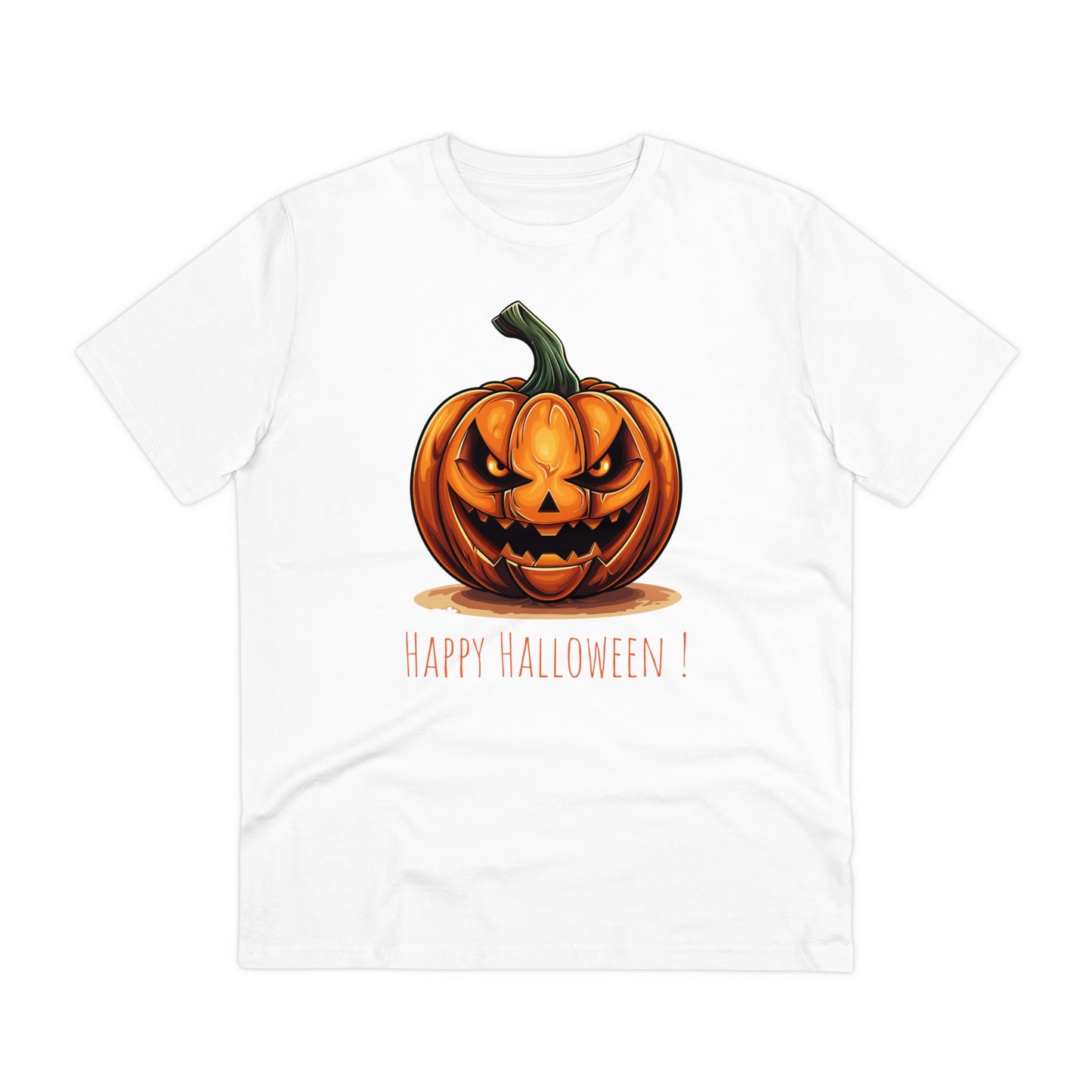 Happy Halloween Eco-Friendly Tee: Scary Pumpkin Design