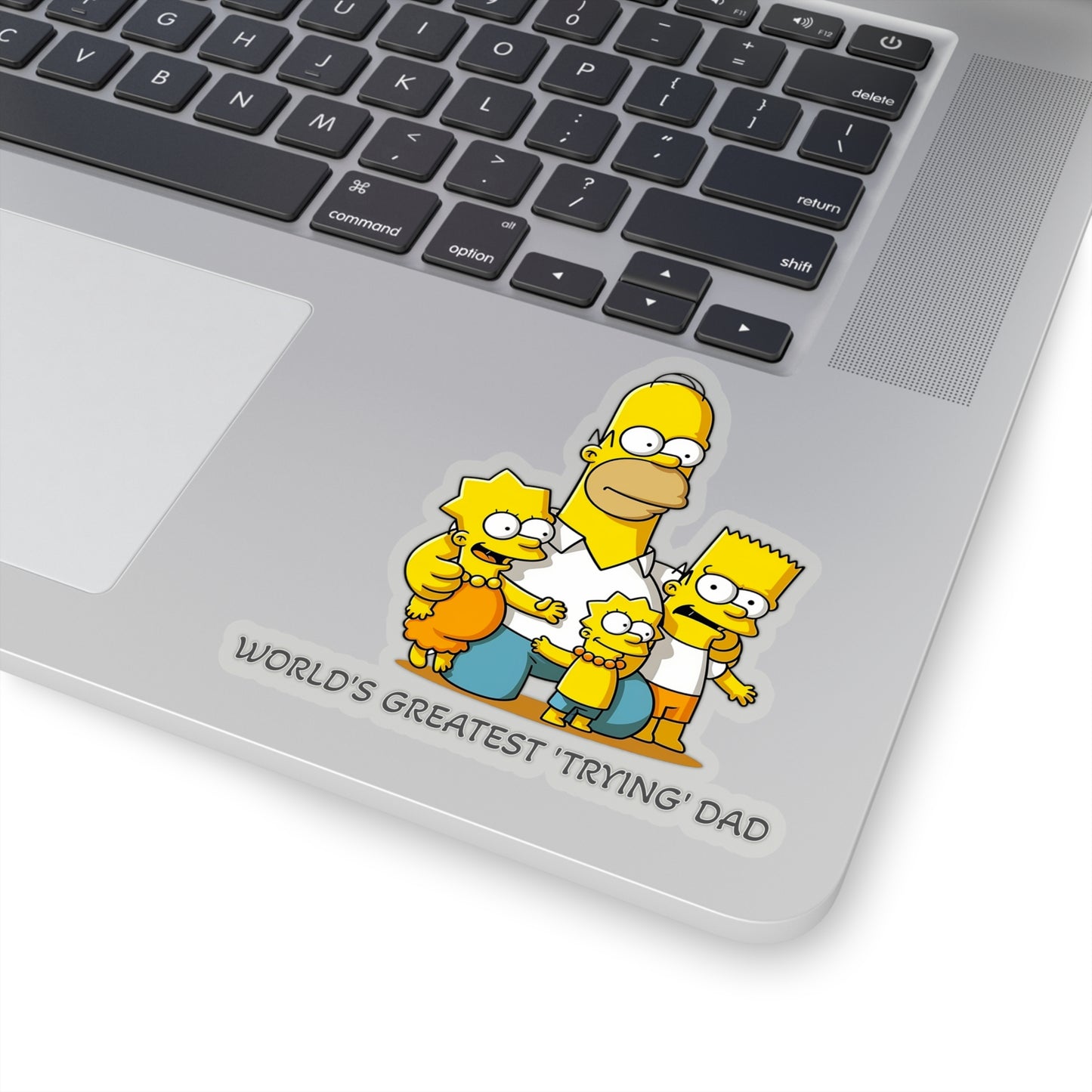 World's Greatest 'Trying' Dad" Father's Day Sticker - Celebrate Fatherhood with Homer and the Simpson