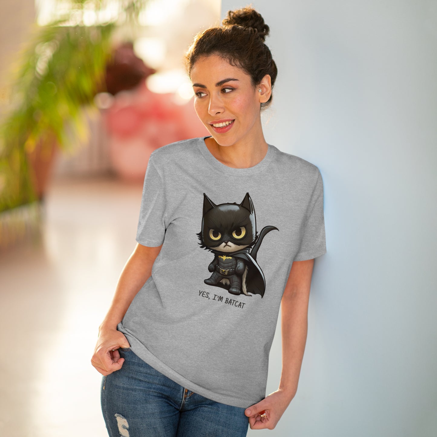 Yes, I'm Batcat, Unisex Eco-Friendly T-Shirt - Make a Playful and Sustainable Fashion Statement