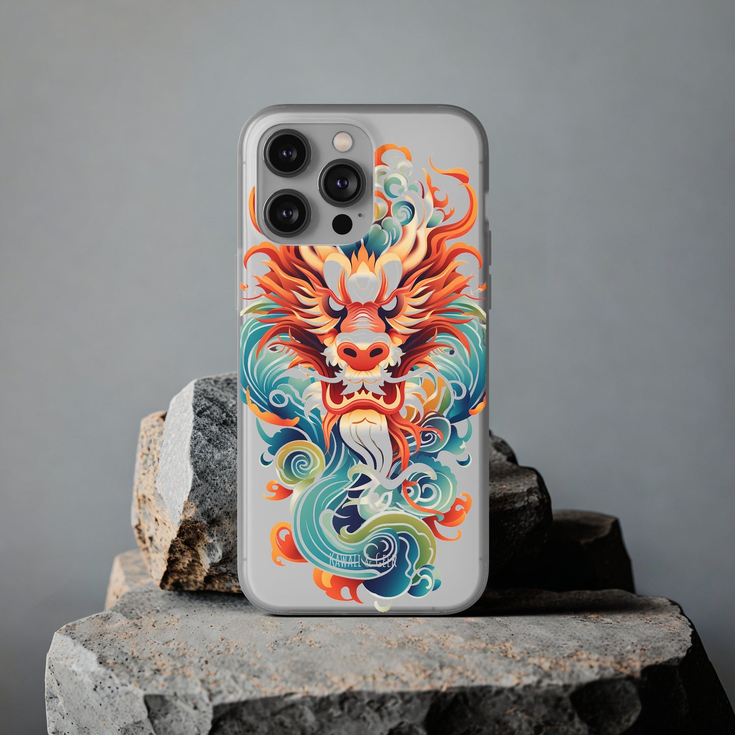 Chinese Ink Dragon Flexi Transparent Phone Case