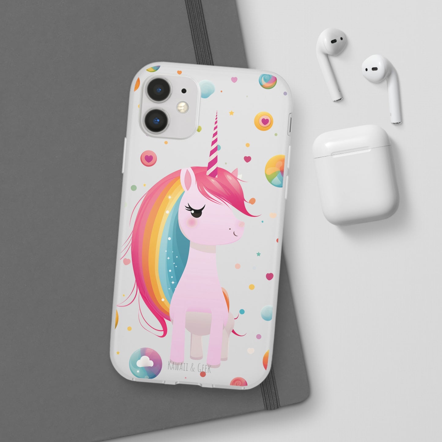 Kawaii Unicorn Flexi Transparent Phone Case