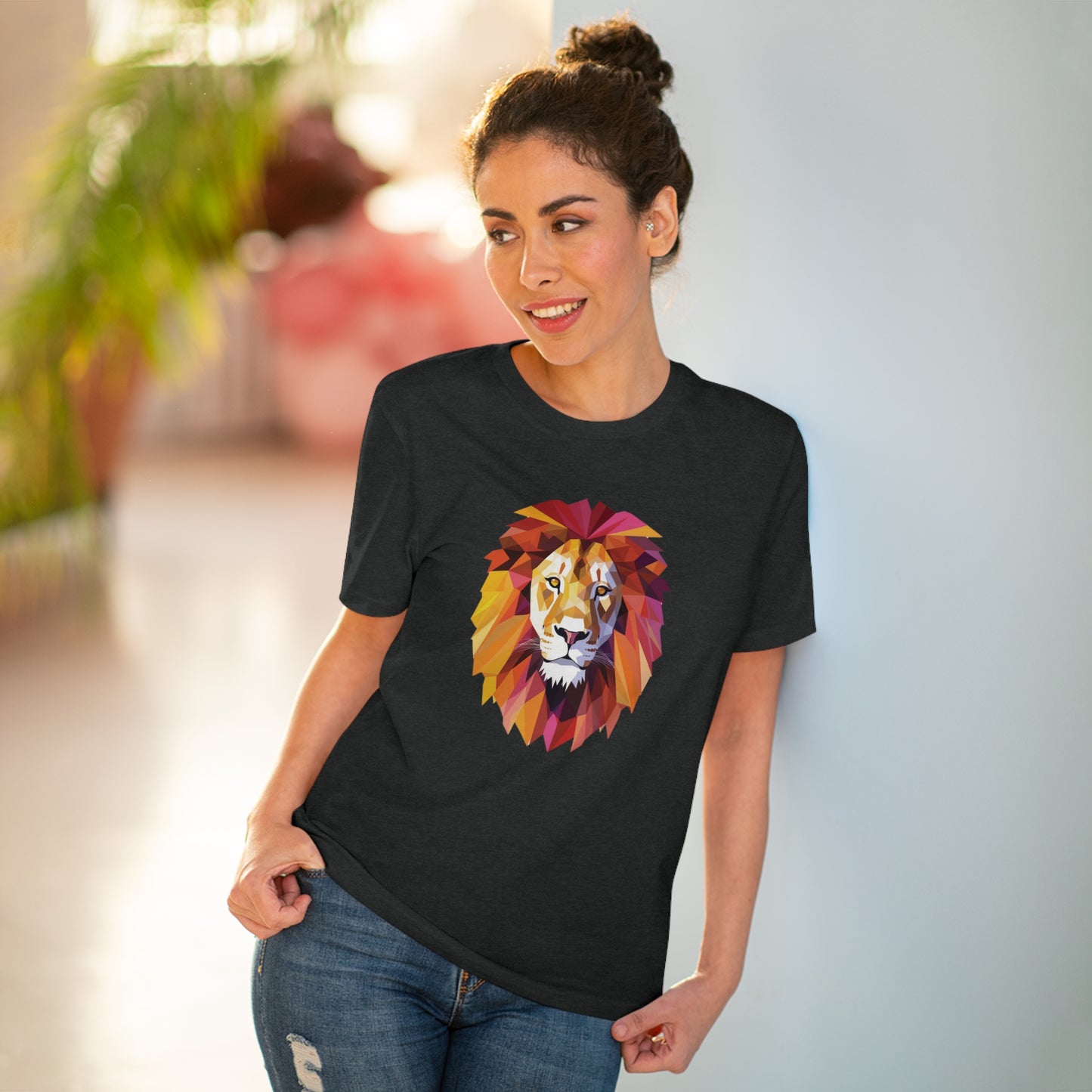 Lion Polygonal T-Shirt - Embrace Majestic Roar