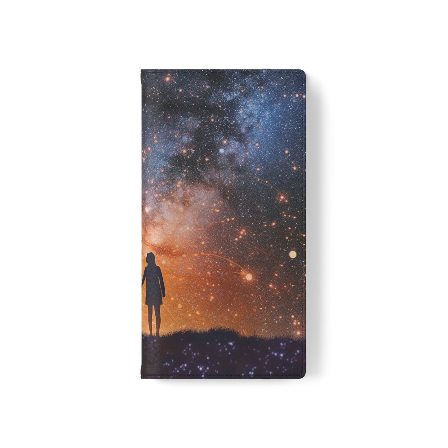 Starry Night Lovers Flip Phone Case - Embrace the Beauty of the Night Sky