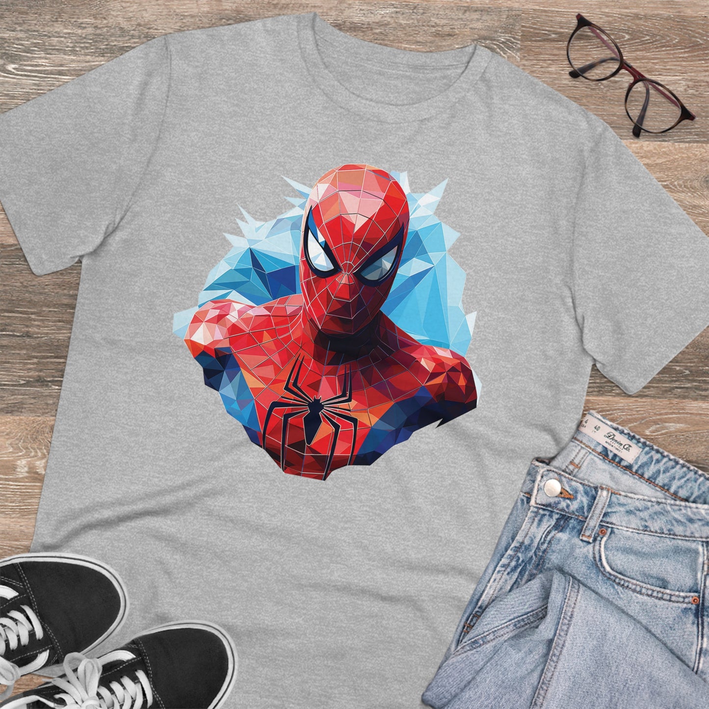 Spider-Man Polygonal Geometric T-Shirt - Swing into Stylish Adventure