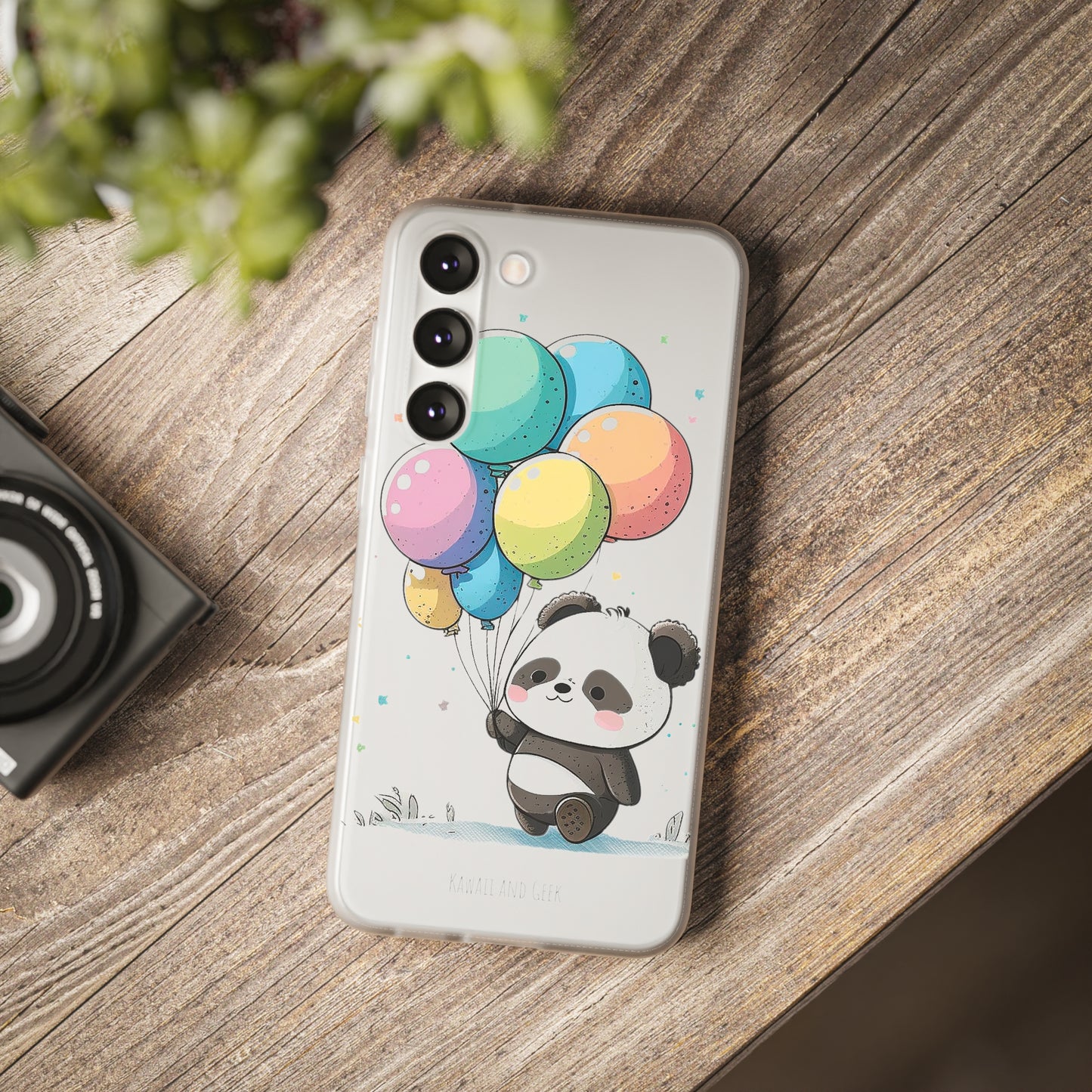 Cute Panda with Balloons flexi Smartphone Case - Add Some Adorable and Protective Style to Your Device