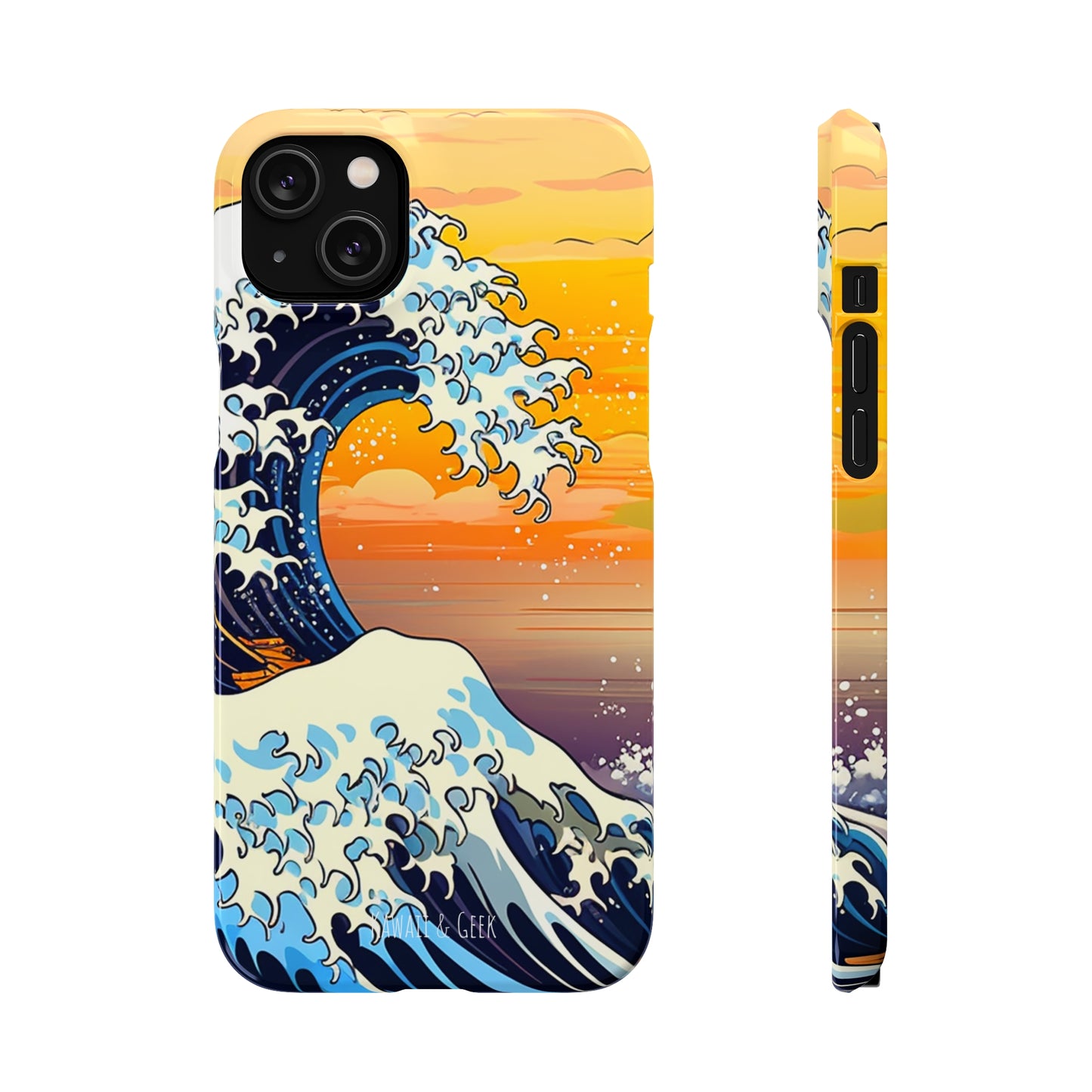 Sunset Big Wave Phone Case - Embrace the Majestic Hokusai Style in Your Hands