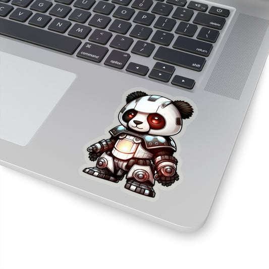 Sweet and Heroic Iron Man Panda Sticker - Ready to Defend Its Friends