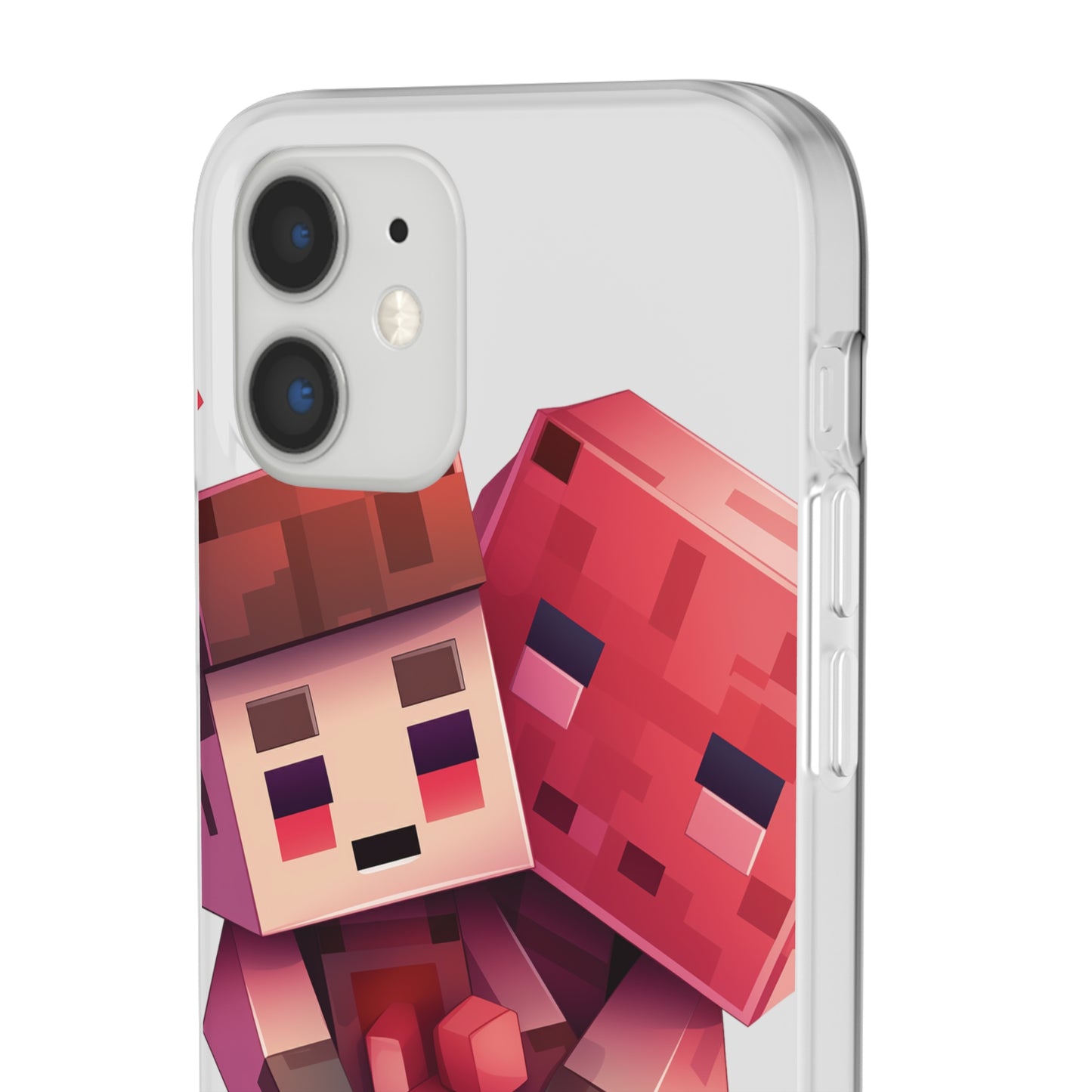 Minecraft-Style Couple Phone Case - Flexi & Semi-Transparent Valentine's Edition