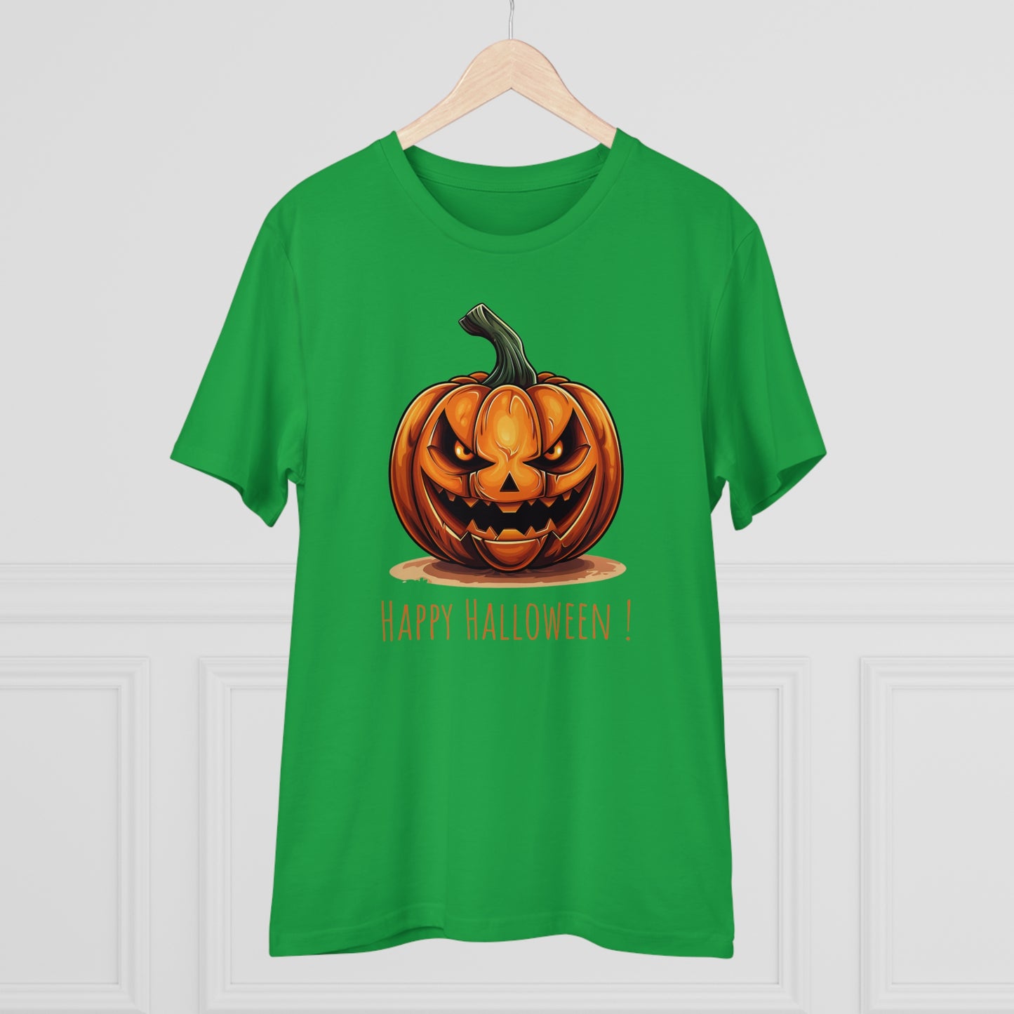 Happy Halloween Eco-Friendly Tee: Scary Pumpkin Design