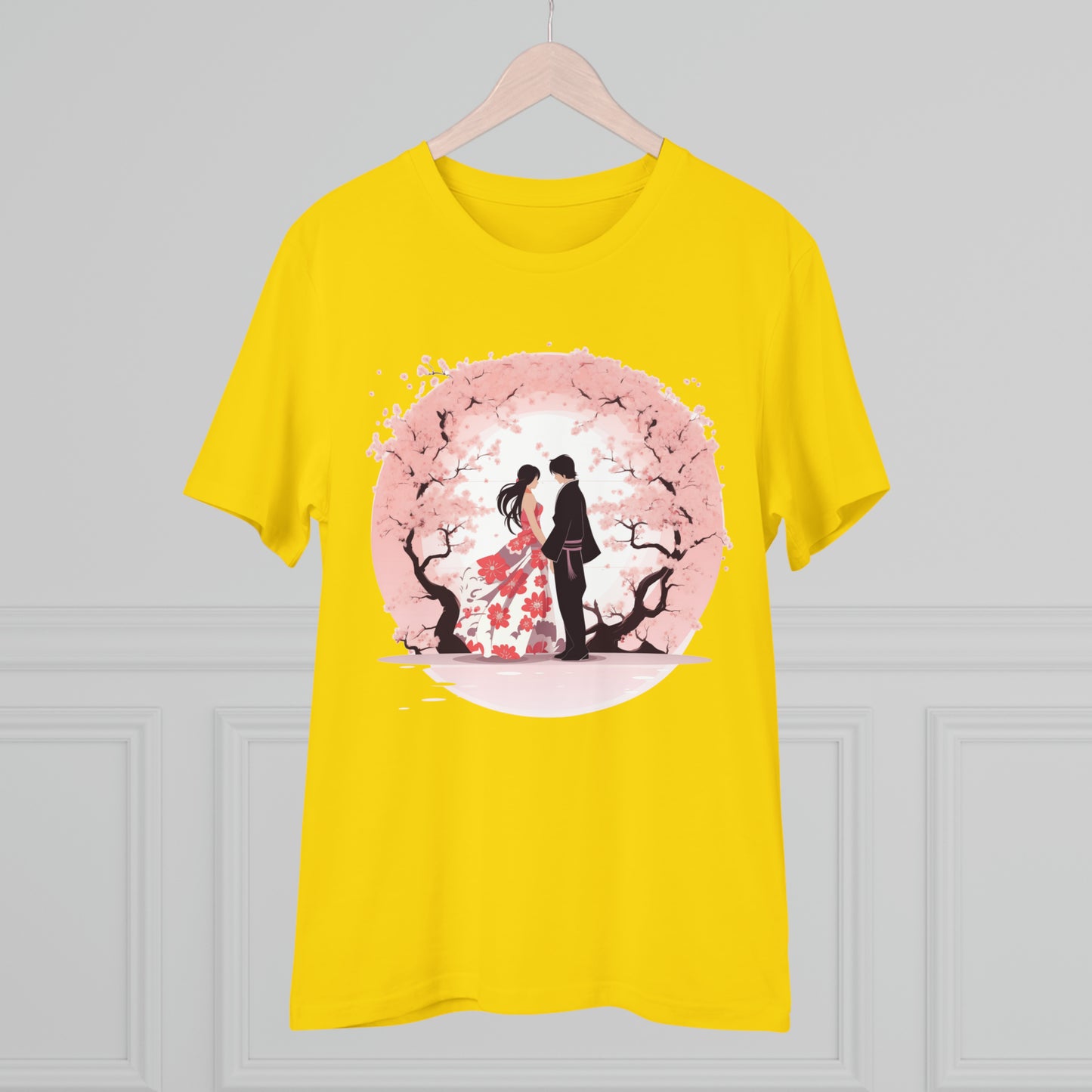 Cherry Blossom Romance T-shirt - Japanese Couple Design - Valentine's Day Special