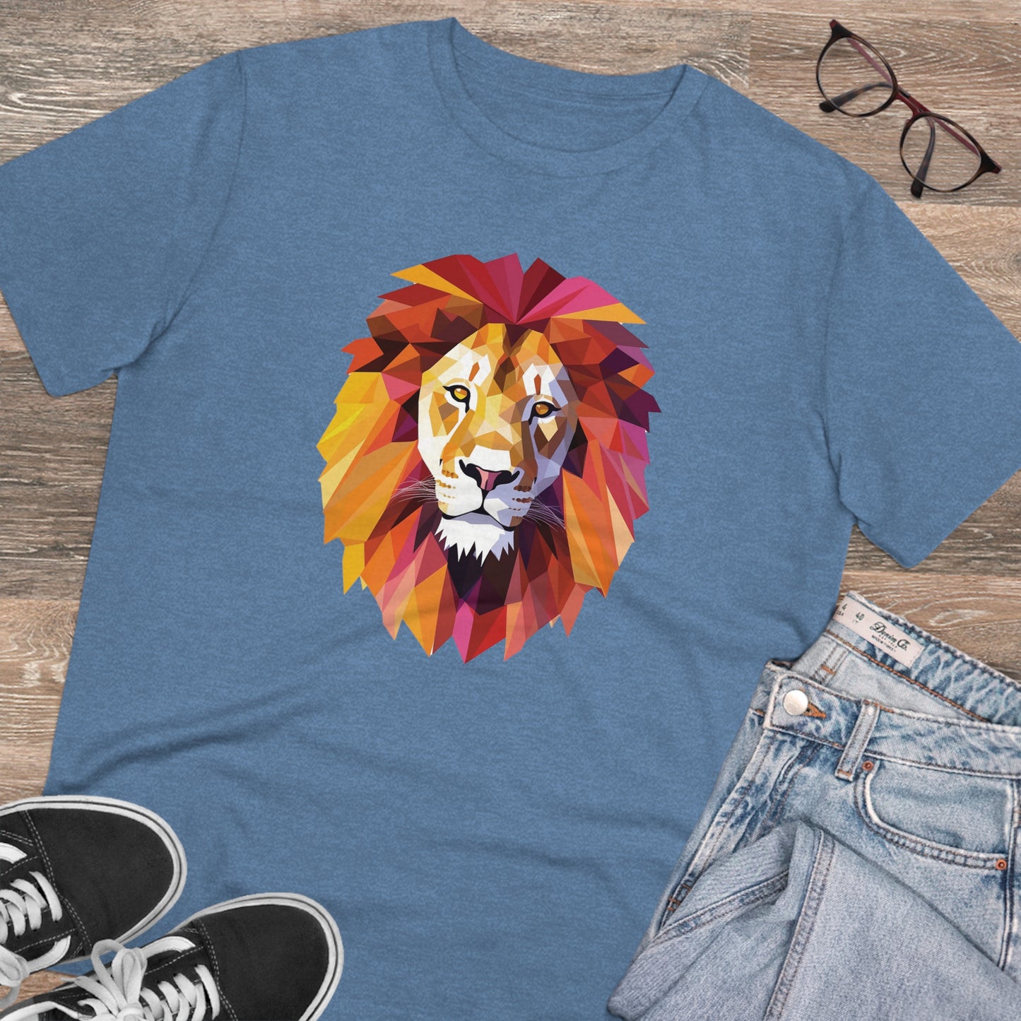 Lion Polygonal T-Shirt - Embrace Majestic Roar