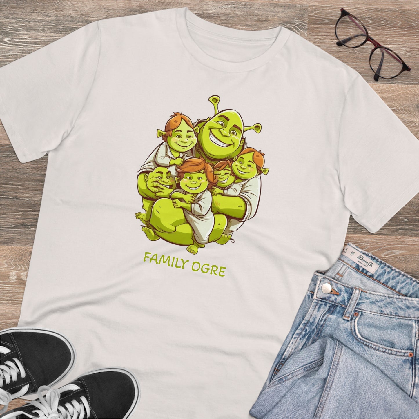 Family Ogre - Unisex Eco-Friendly T-Shirt - Celebrate Father's Day with Shrek and His Kids