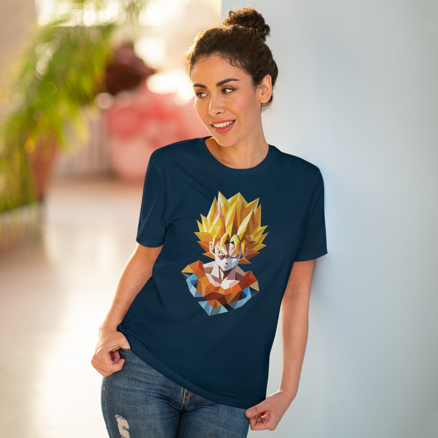 San Goku Super Saiyan Polygonal T-Shirt - Embrace Legendary Power