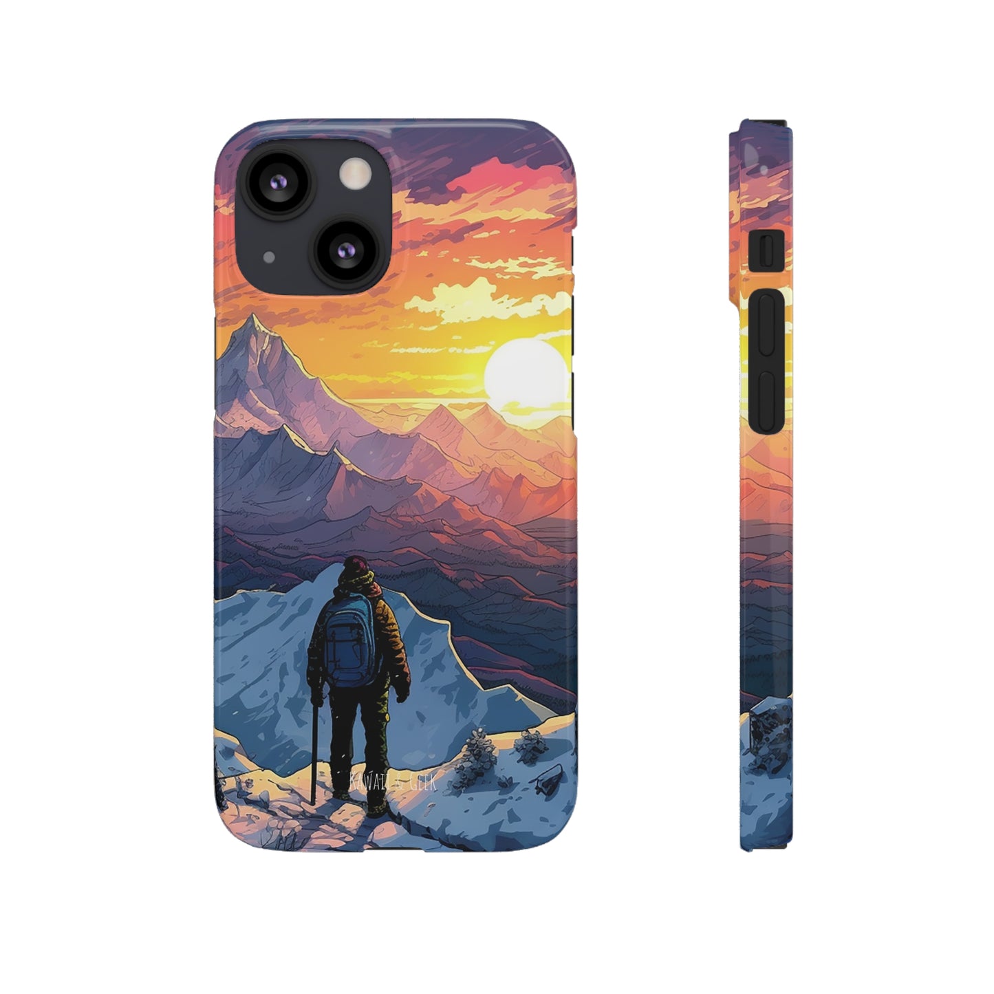 Snowy Mountain Landscape Sunset Phone Case - Embrace the Beauty of Nature on Your Device