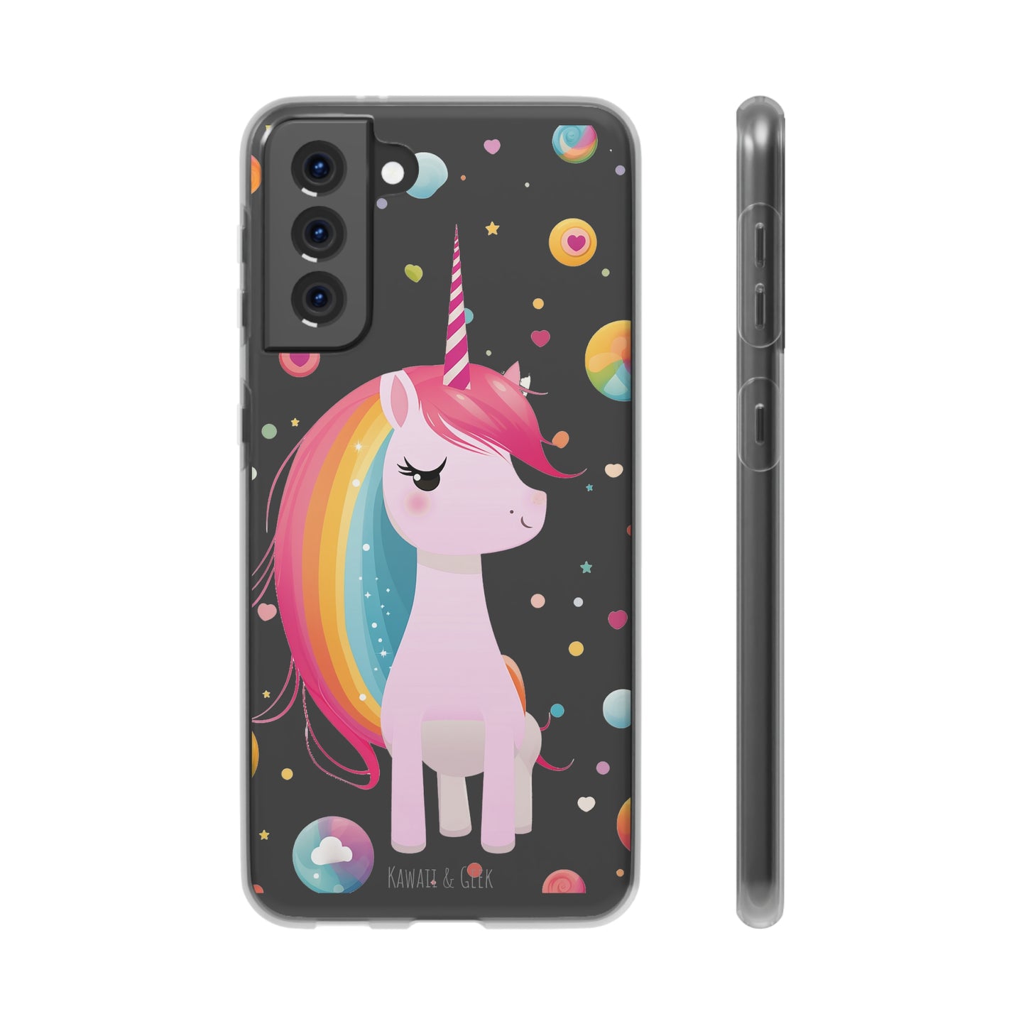 Kawaii Unicorn Flexi Transparent Phone Case