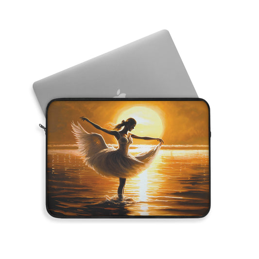 Graceful Swan Dancer Laptop Sleeve - Elegant Protection for Your Device in Two Sizes