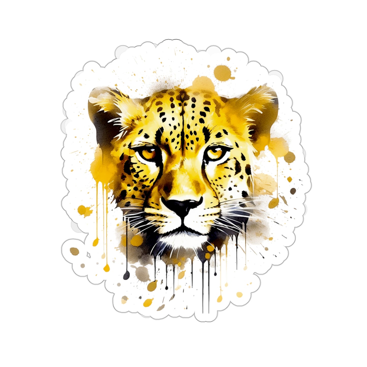 Cheetah in Watercolor Style Sticker - Add Elegance and Grace to Your Accessories