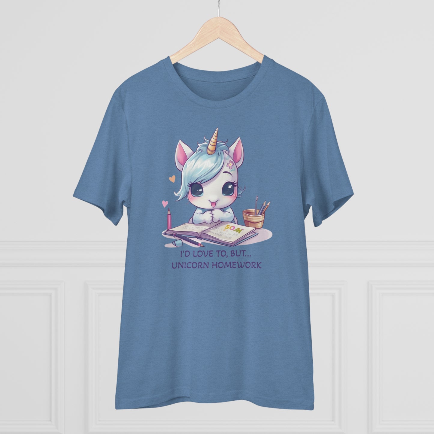 Cute Unicorn Homework T-Shirt - Unisex and Eco-Friendly Statement Tee