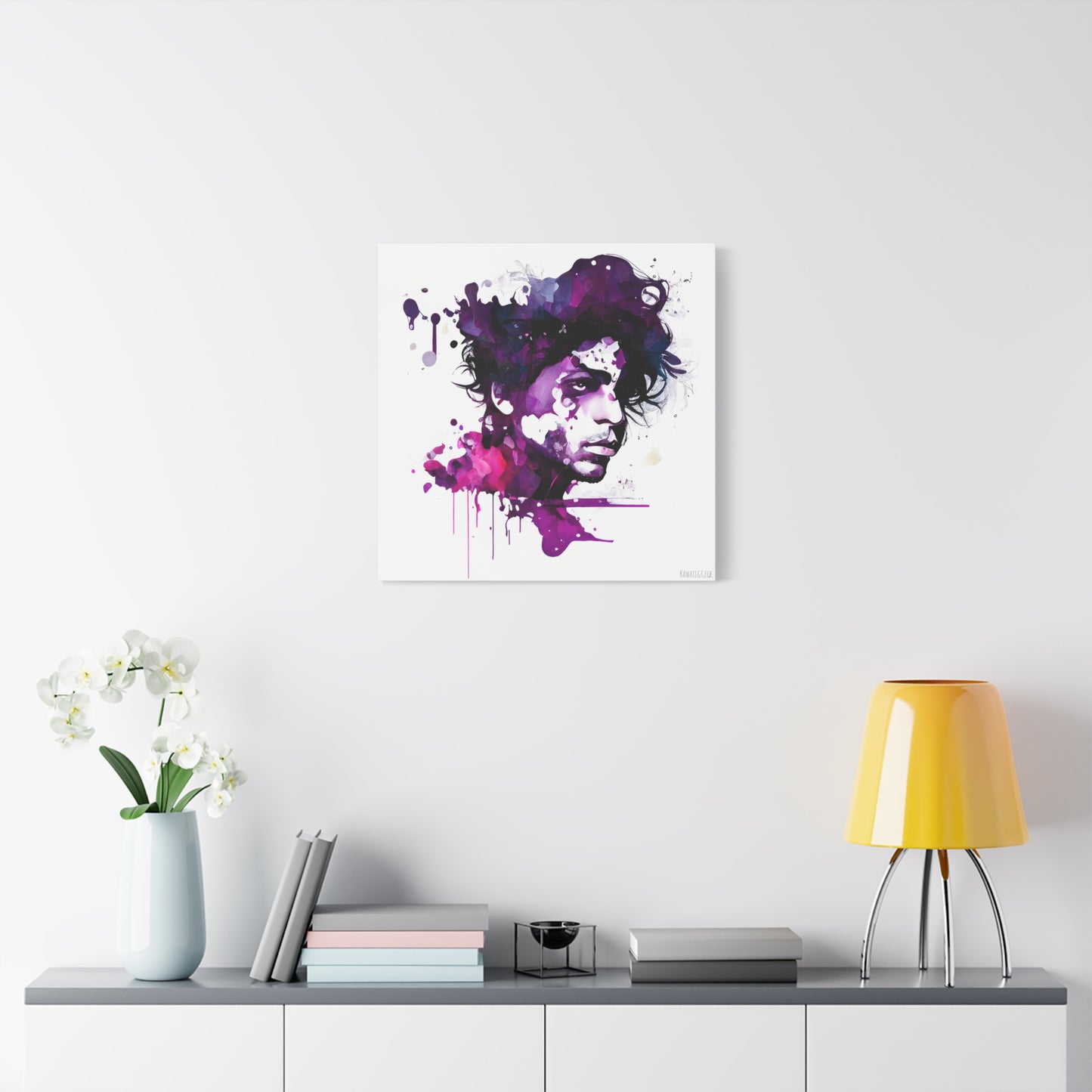 Prince in Purple Rain Watercolor Style Canva - Add Some Artistic and Musical Style to Your Walls