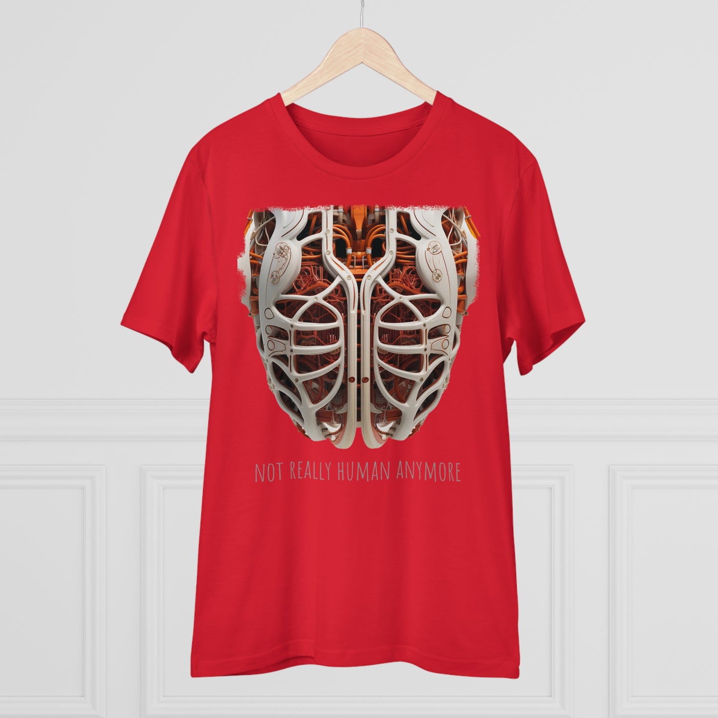 Eco-T-shirt: Cybernetic Chest "Not Really Human"