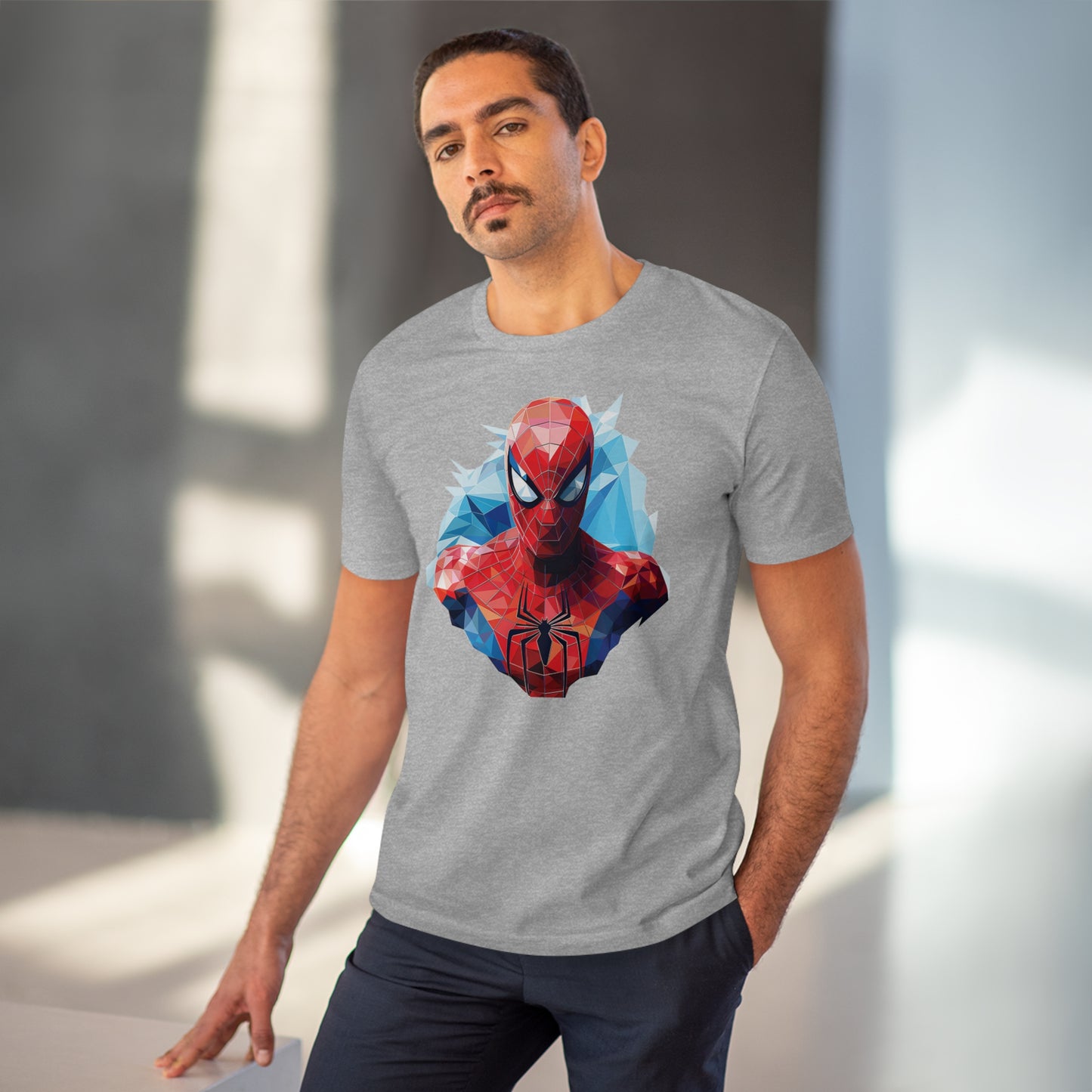 Spider-Man Polygonal Geometric T-Shirt - Swing into Stylish Adventure