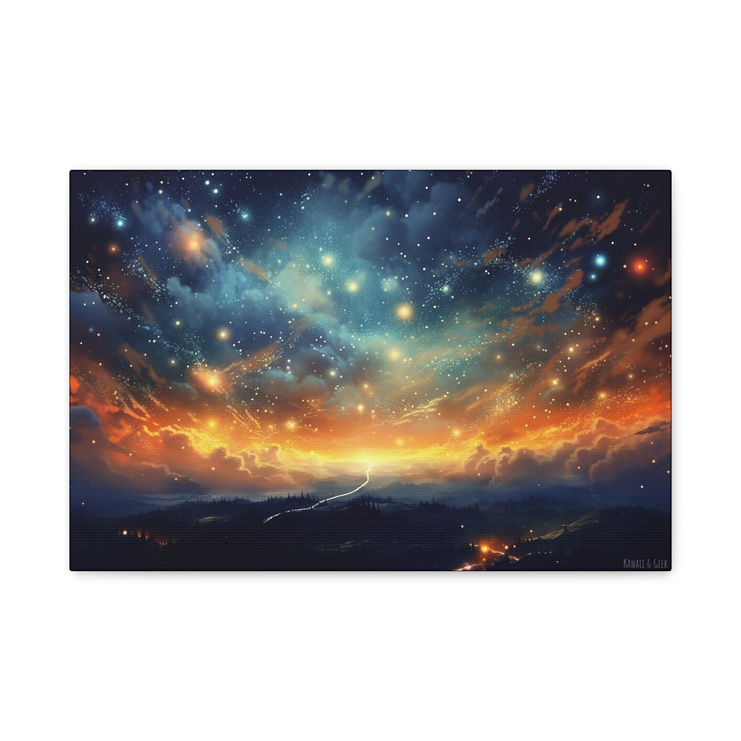 Night Sky Landscape Canvas - Immerse Yourself in a Breathtaking Starry Night