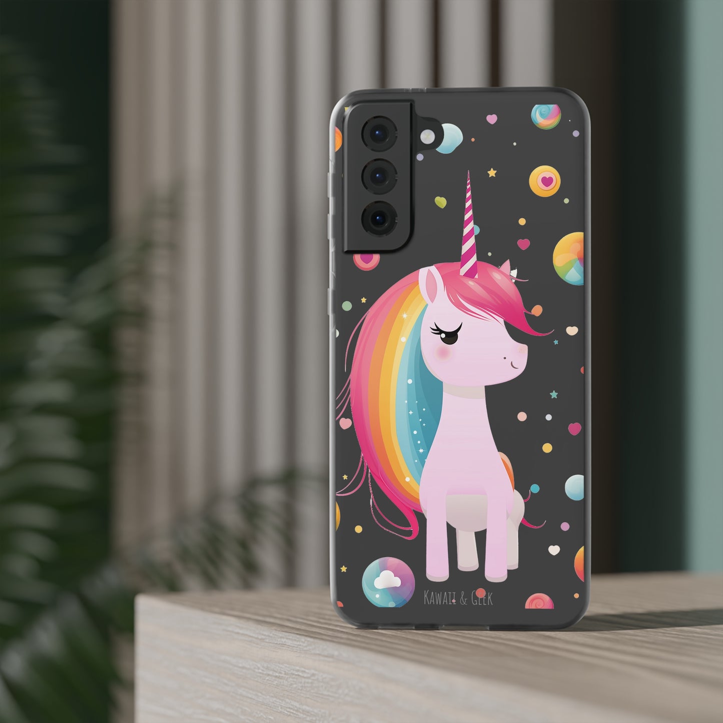 Kawaii Unicorn Flexi Transparent Phone Case