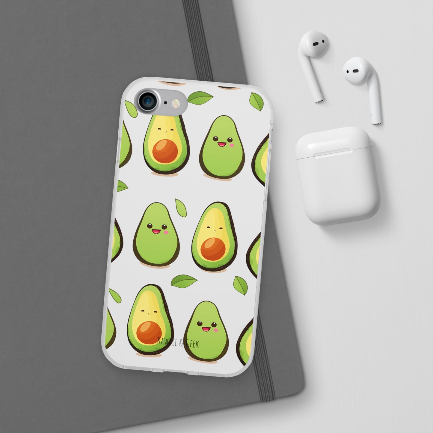 Cute Avocado Transparent Flexi Case: Perfect Blend of Style & Function