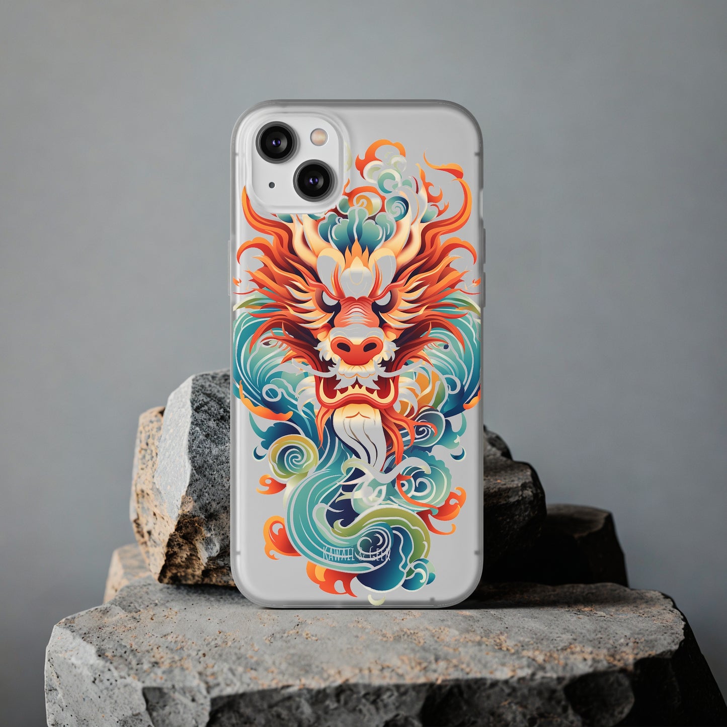 Chinese Ink Dragon Flexi Transparent Phone Case