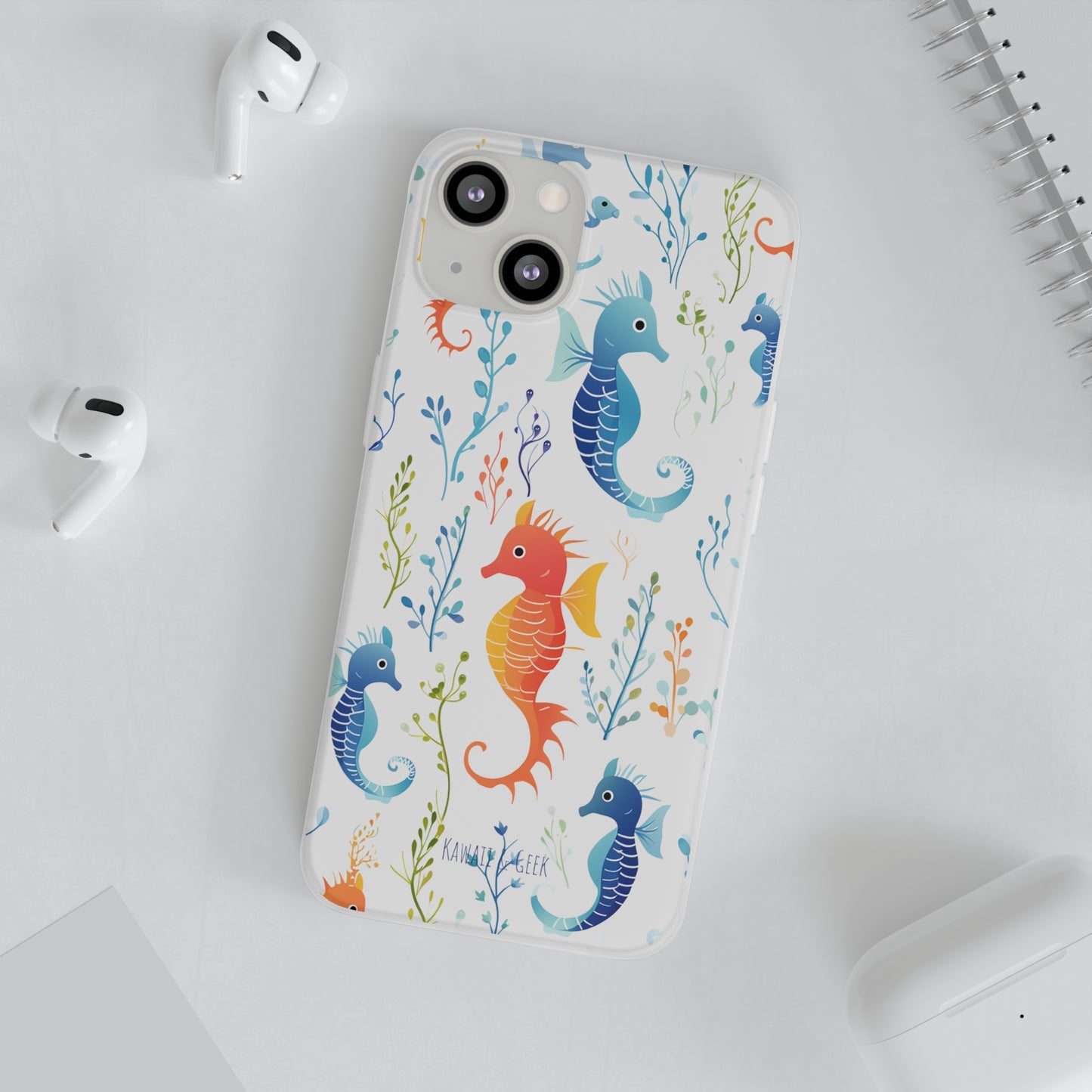 Underwater Seahorse Flexi Transparent phone Case : Dive into Cuteness!