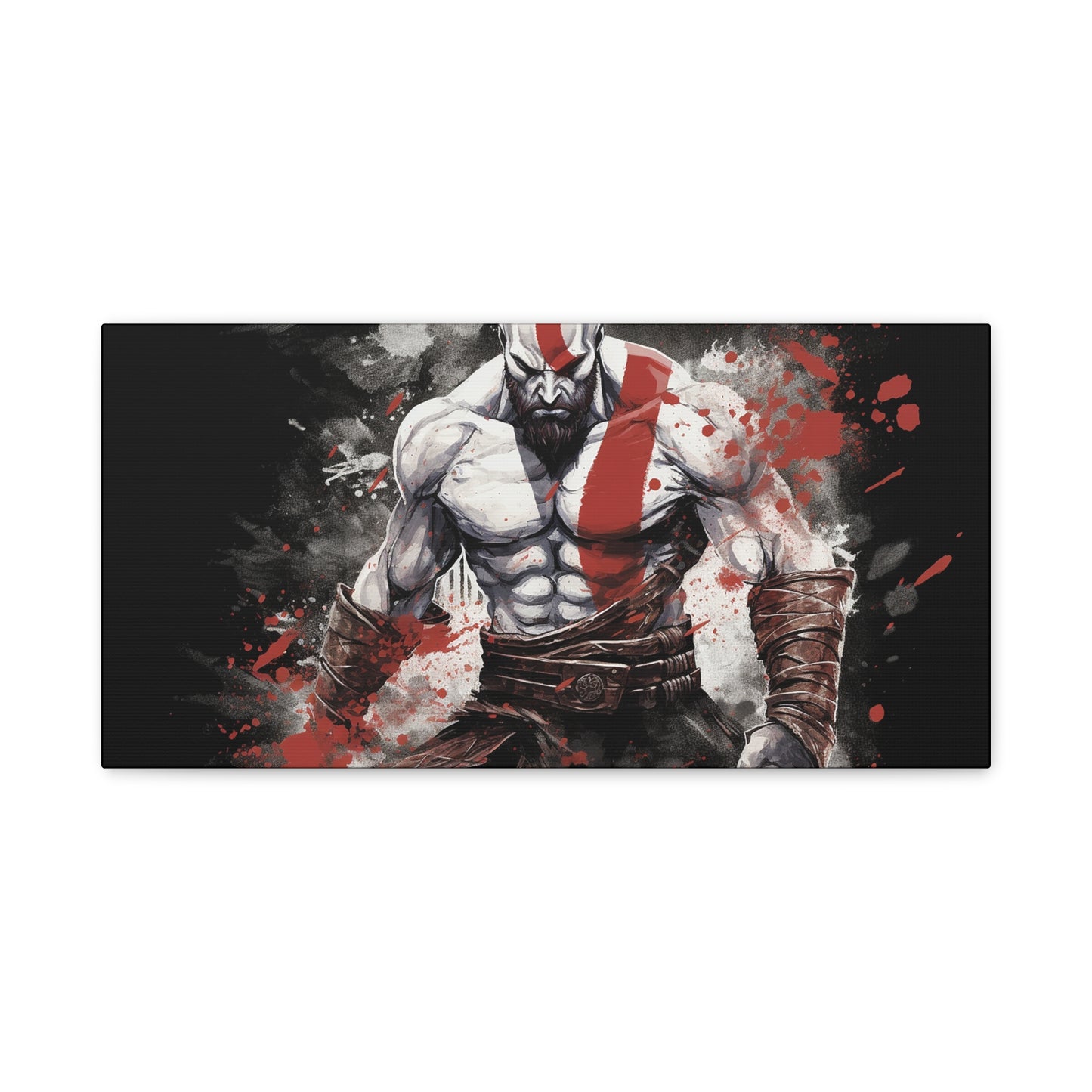 Kratos Canvas - Showcase the Fierce Warrior in Artistic Splendor - God of War