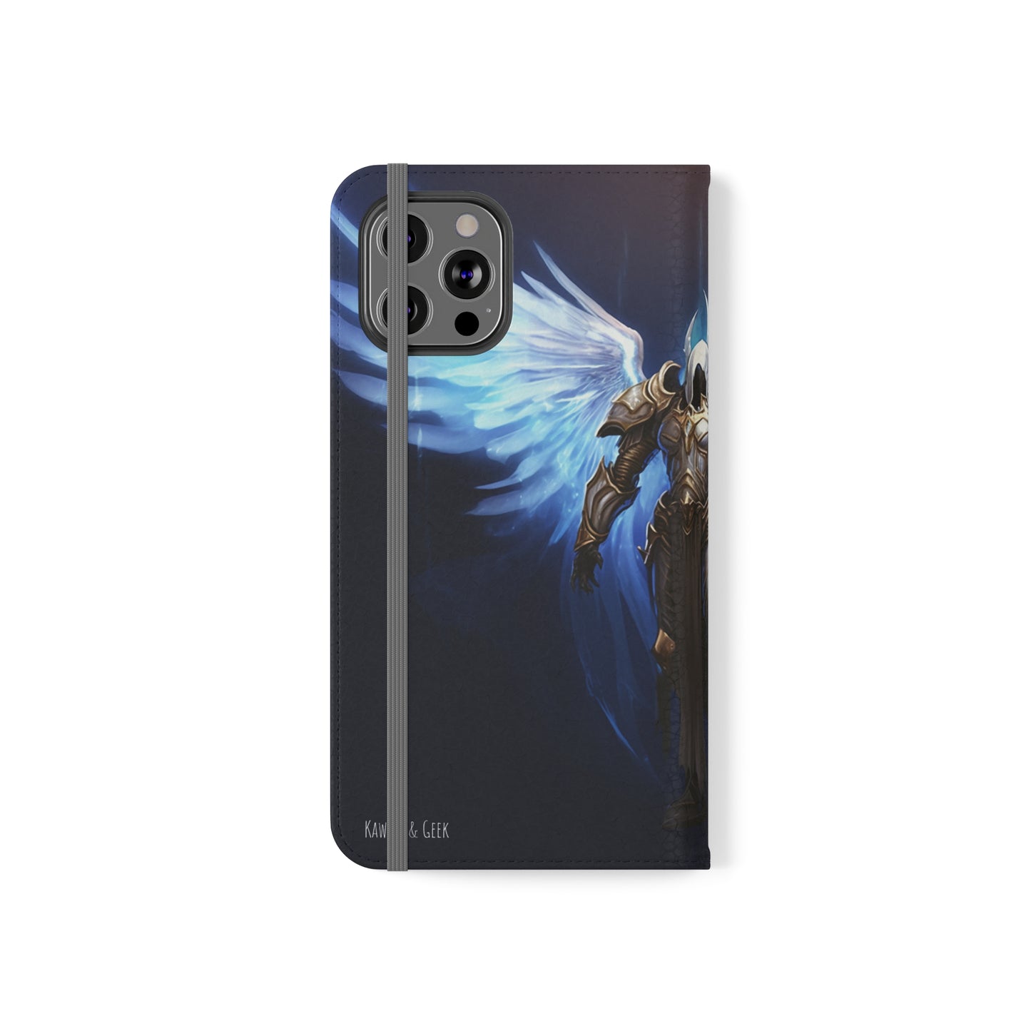 Archangel Flip Phone Case: Ethereal Wings & Sword Design