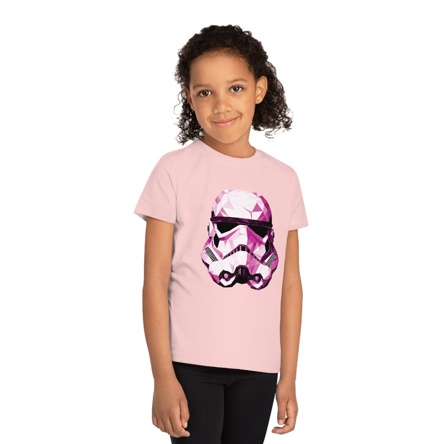 Pink Stormtrooper Polygonal Kids T-Shirt - Embrace Galactic Cuteness - Star Wars