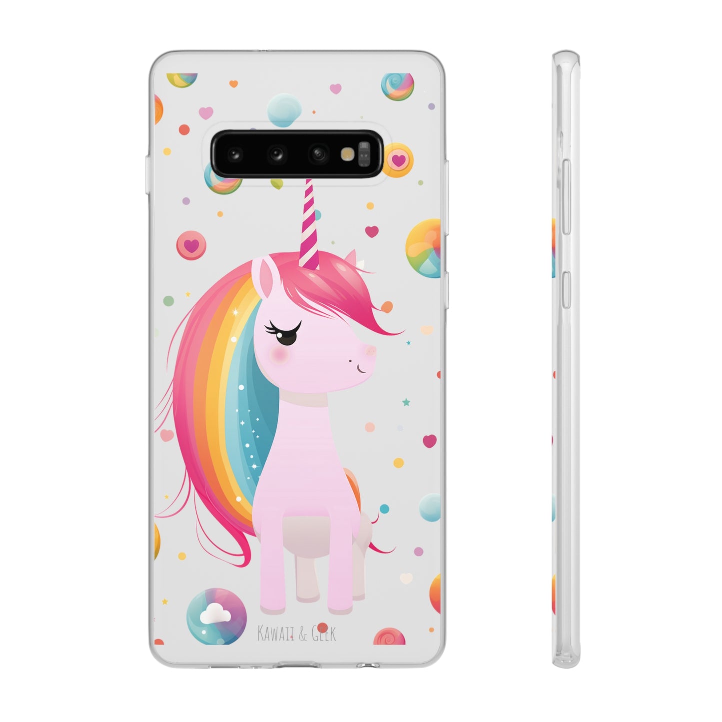 Kawaii Unicorn Flexi Transparent Phone Case