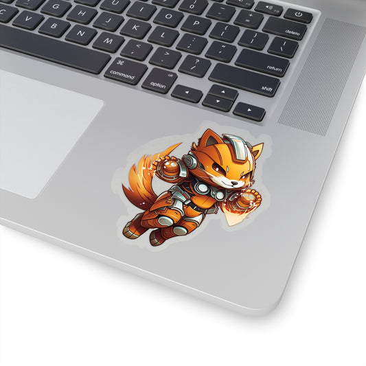 Sweet and Heroic Fox / Firefox in battle suit Sticker - Ready to Defend Its Friends