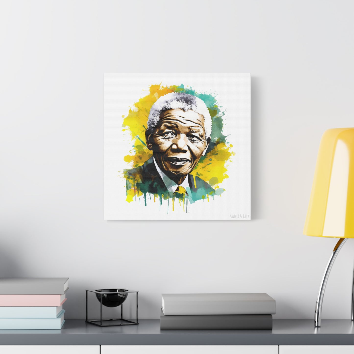 Nelson Mandela Canvas - Inspiring Leadership in Vivid Hues