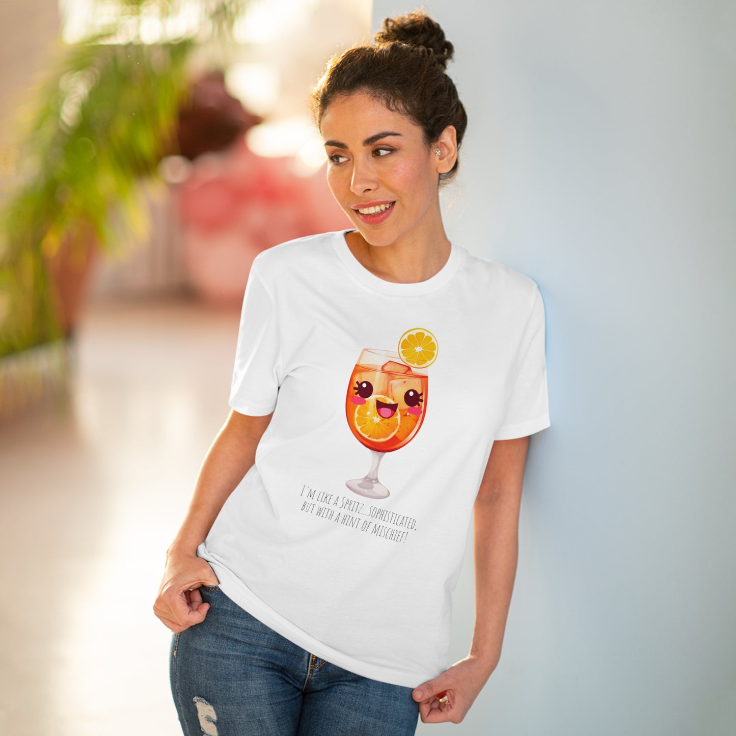 Cute and Mischievous Spritz Glass T-Shirt | Fun and Sophisticated Design