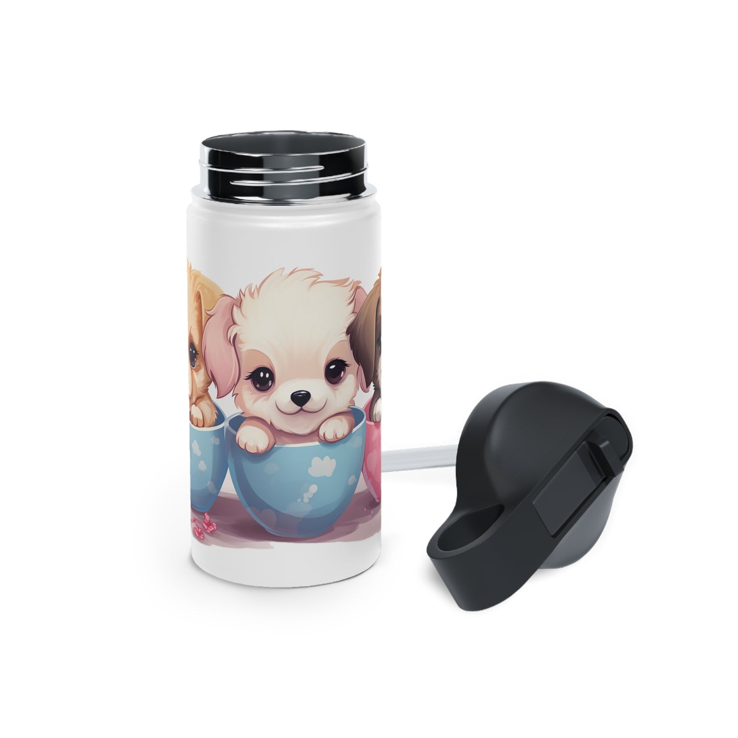 Puppies Trio Stainless Steel Water Bottle