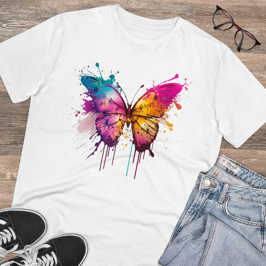 Butterfly in Pop-Art Style Organic Unisex T-Shirt - Add Some Colorful and Eco-Friendly Style to Your Wardrobe