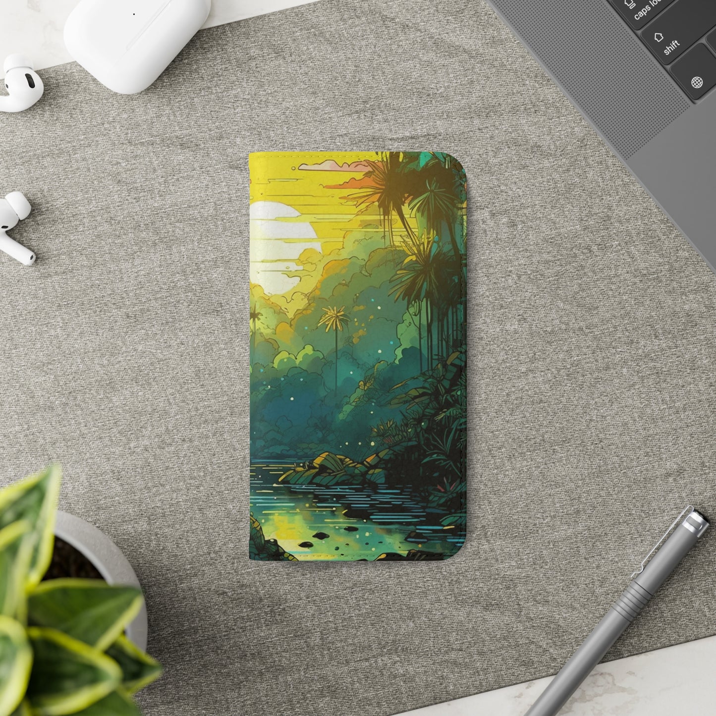 Rainforest at Sunset Flip Phone Case - Capture the Serenity of Nature on Your Device