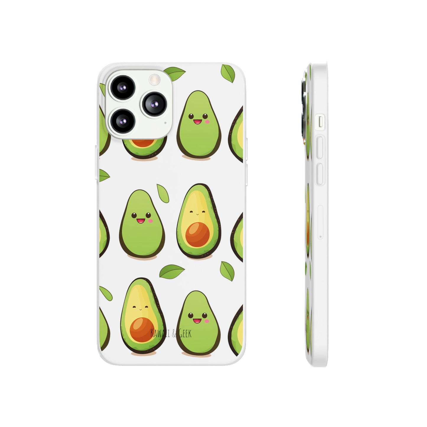 Cute Avocado Transparent Flexi Case: Perfect Blend of Style & Function