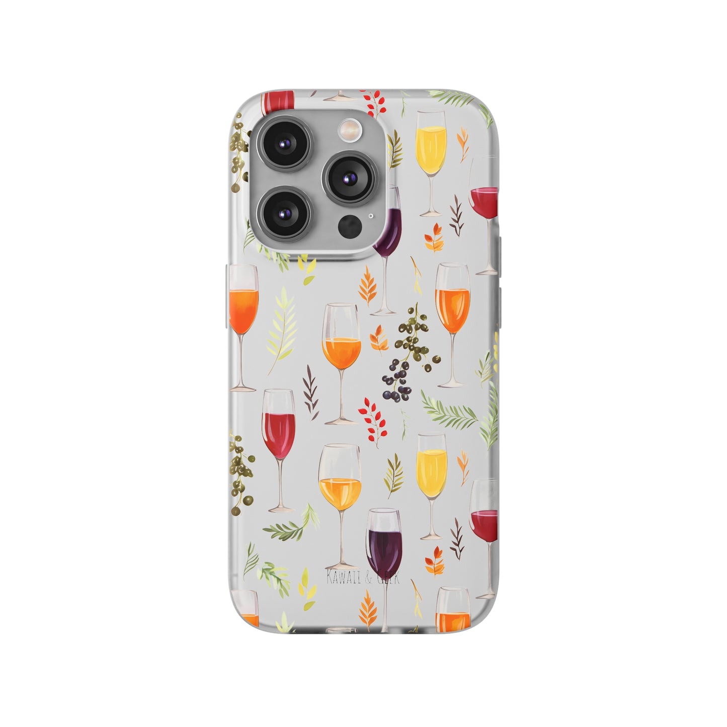 Elegant Wine Glasses Transparent Flexi Phone Case