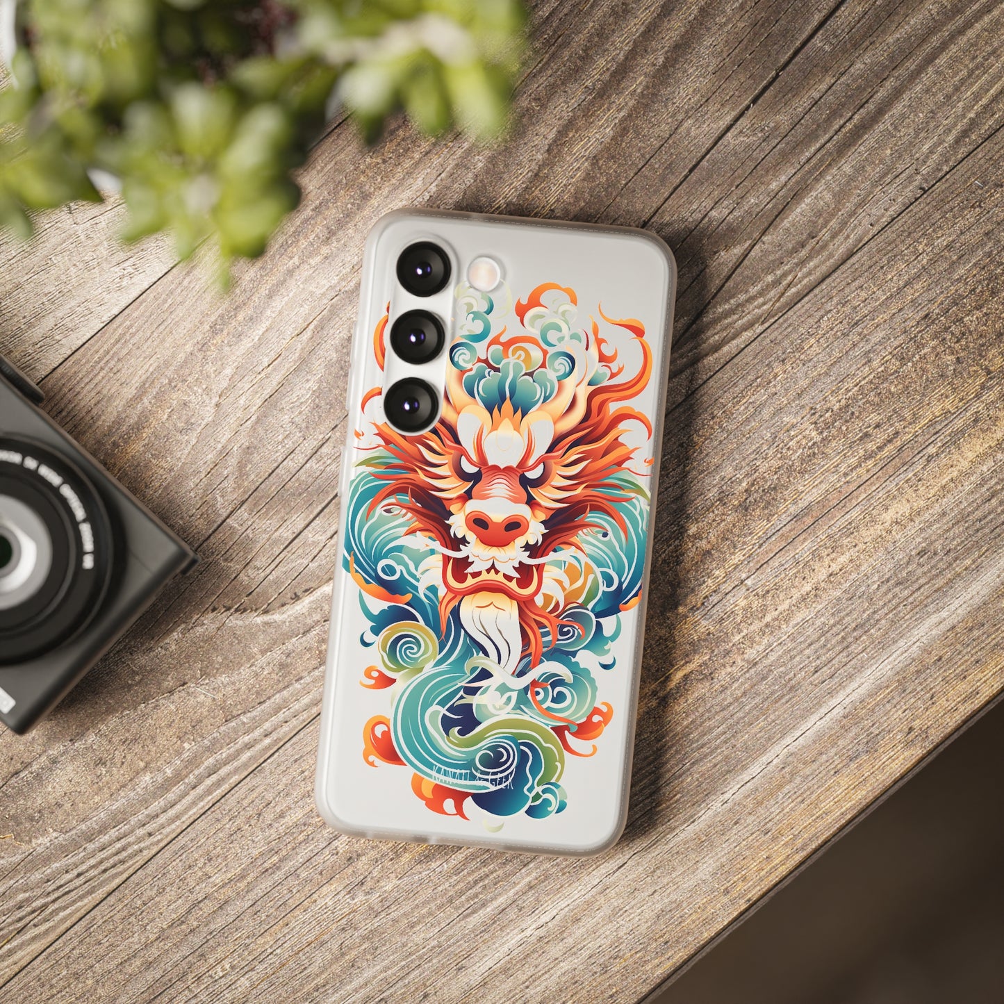 Chinese Ink Dragon Flexi Transparent Phone Case