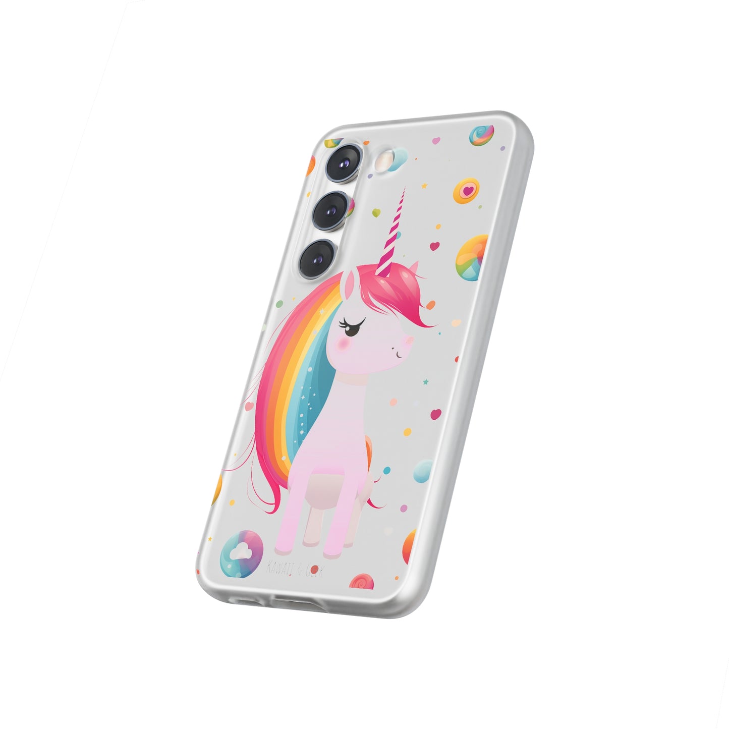 Kawaii Unicorn Flexi Transparent Phone Case