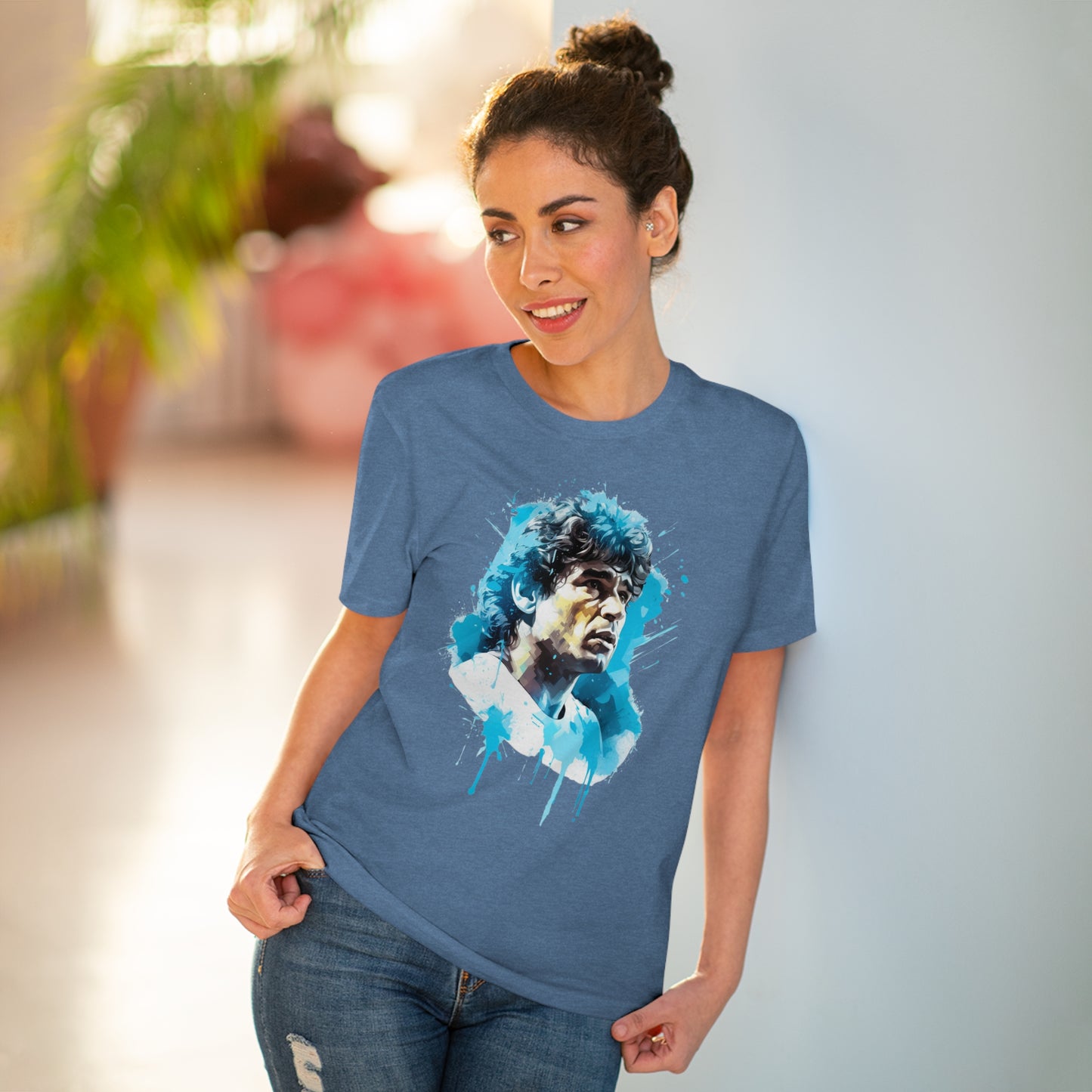 Diego Maradona Eco-Friendly T-shirt : Ethereal Watercolor