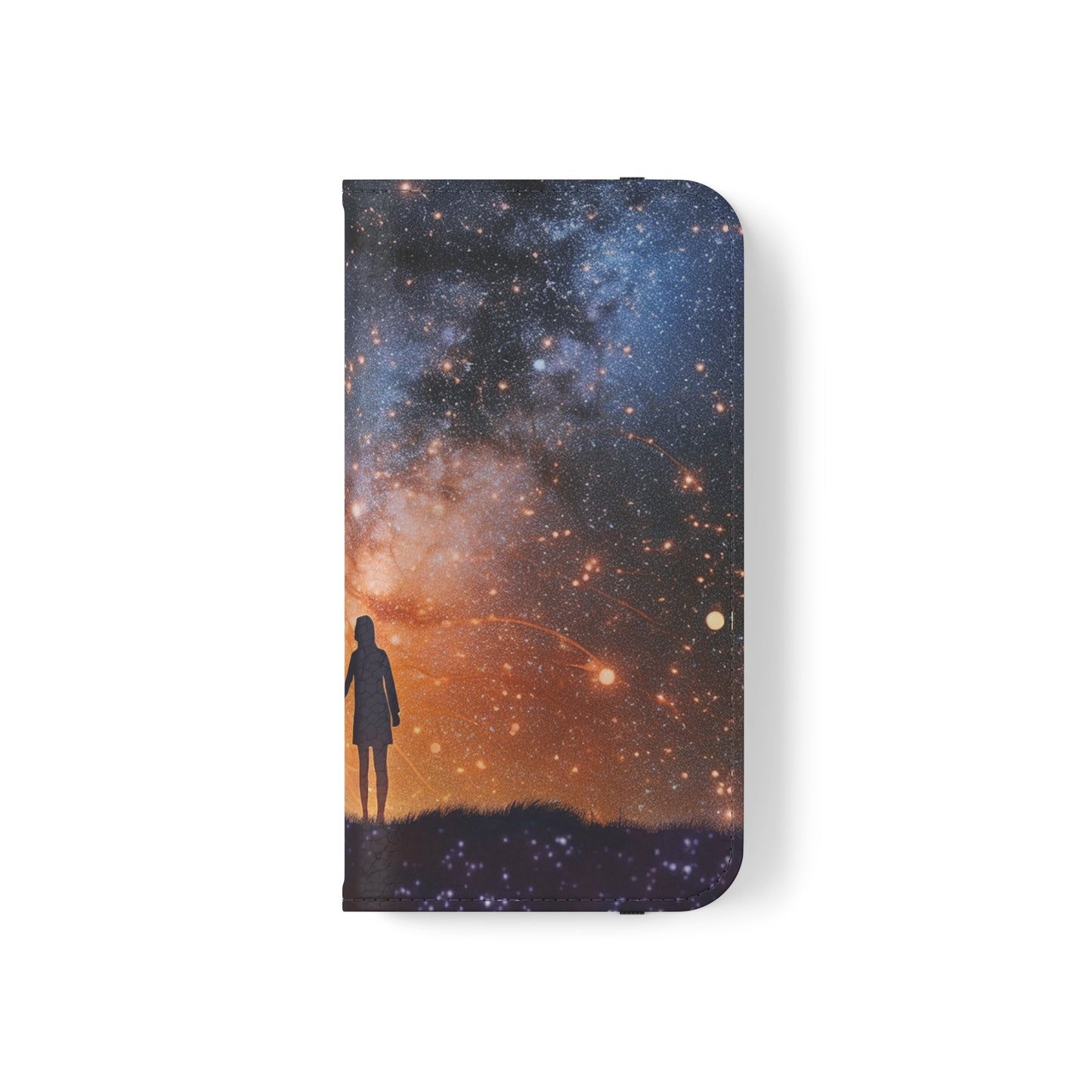 Starry Night Lovers Flip Phone Case - Embrace the Beauty of the Night Sky